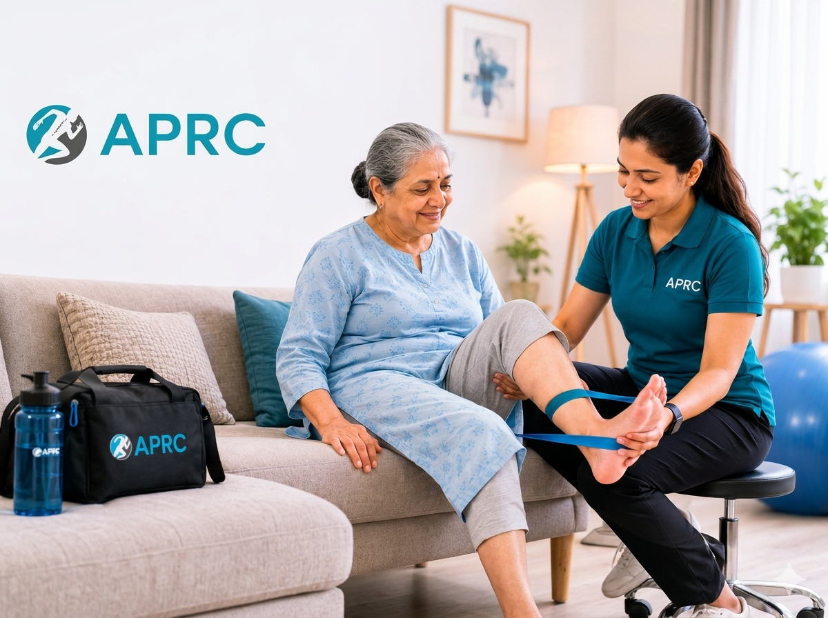 APRC physiotherapist helping patient with neurological rehabilitation