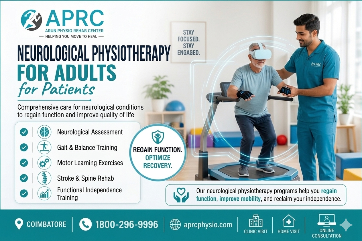 Neuro Physiotherapy in Coimbatore: Rehabilitation for Stroke, Parkinson's, Nerve Weakness, Balance Problems, and Walking Difficulty